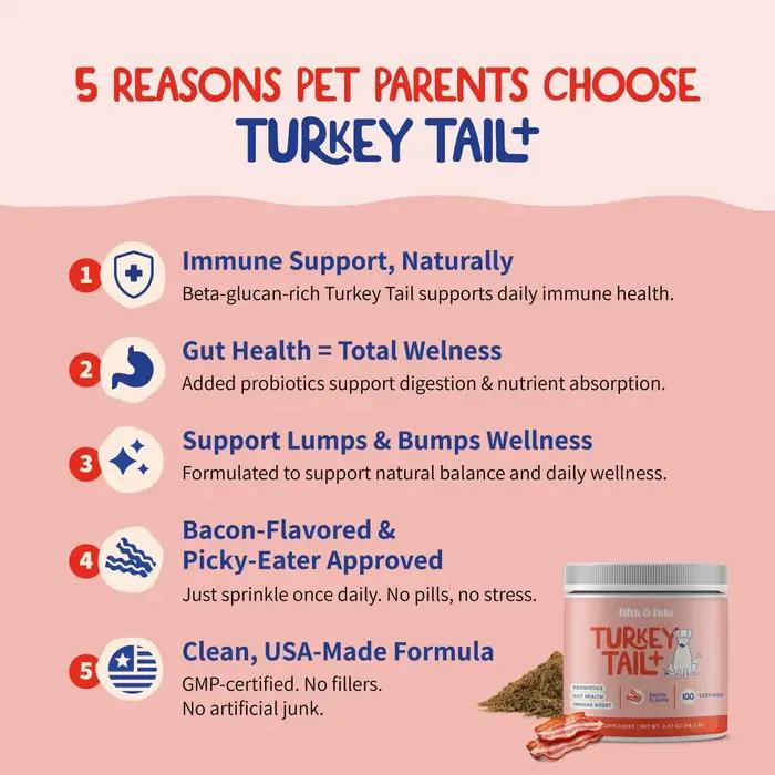 Compléments alimentaires de champignons Turkey Tail pour chiens, 100 g, complément alimentaire de champignons Turkey Tail pour animaux de compagnie, vitamines de qualité supérieure pour la santé des a