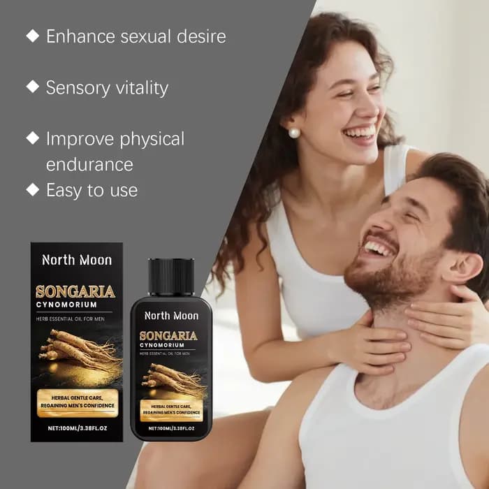 Huile Essentielle de Massage Corporel pour Hommes North Moon Herbal, Hydratation Profonde, Nourrissante Douce, Absorption Rapide, Huiles de Massage Apaisantes et Soignantes