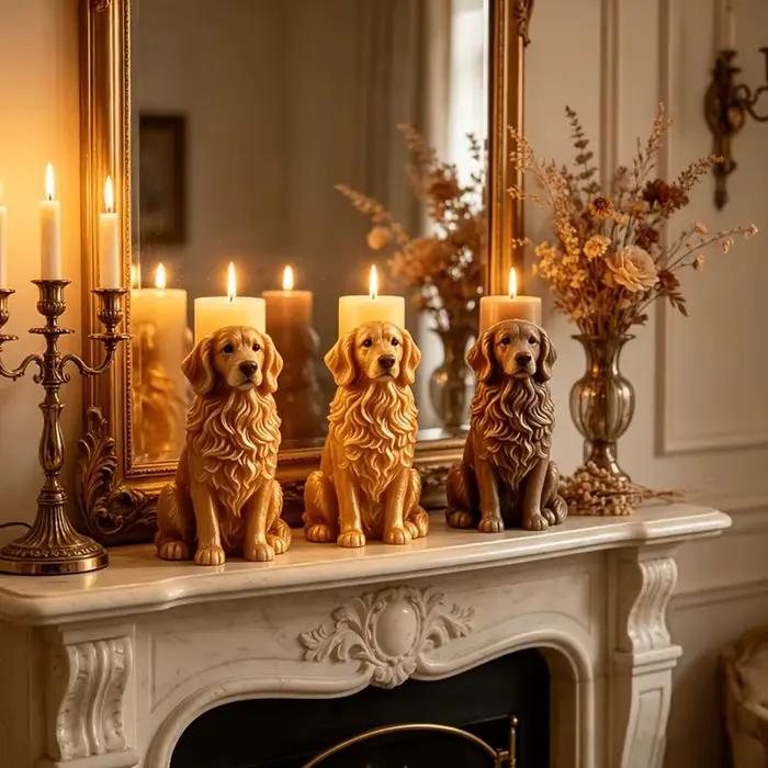 Moule en silicone pour chien pour béton, DIY, Golden Retriever, Samoyed, Teckel, moule à bougie, moule à chiot en plâtre, résine, ciment, décoration d'intérieur