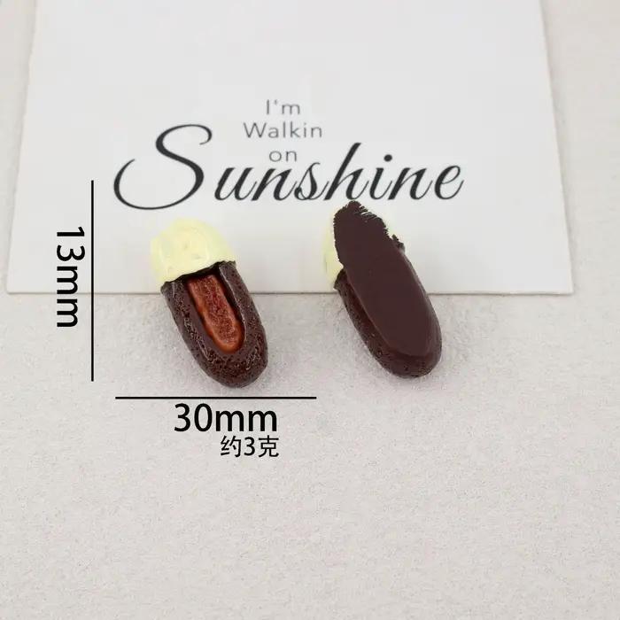 10 pièces de biscuits miniature en résine simulée avec pépites de chocolat, accessoires de bijoux faits à la main, ornements pour cheveux, décoration de coque de téléphone