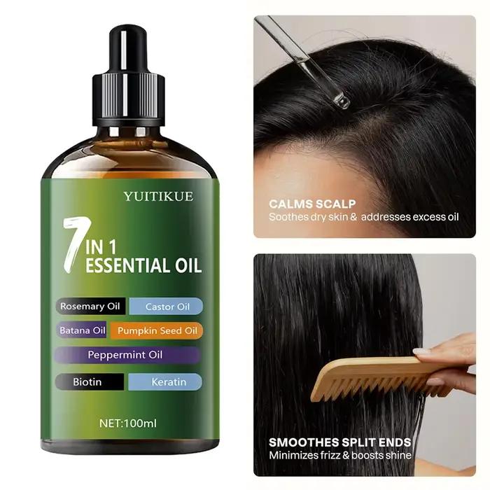 YUITIKUE Traitement capillaire aux huiles essentielles 7 en 1 infusé à la rosemary