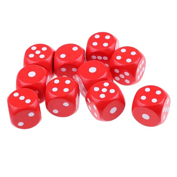Dés en bois à 6 faces pour jeux de rôle, jeux de guerre britanniques, jeux de rôle Raf, 20mm, 10 pièces