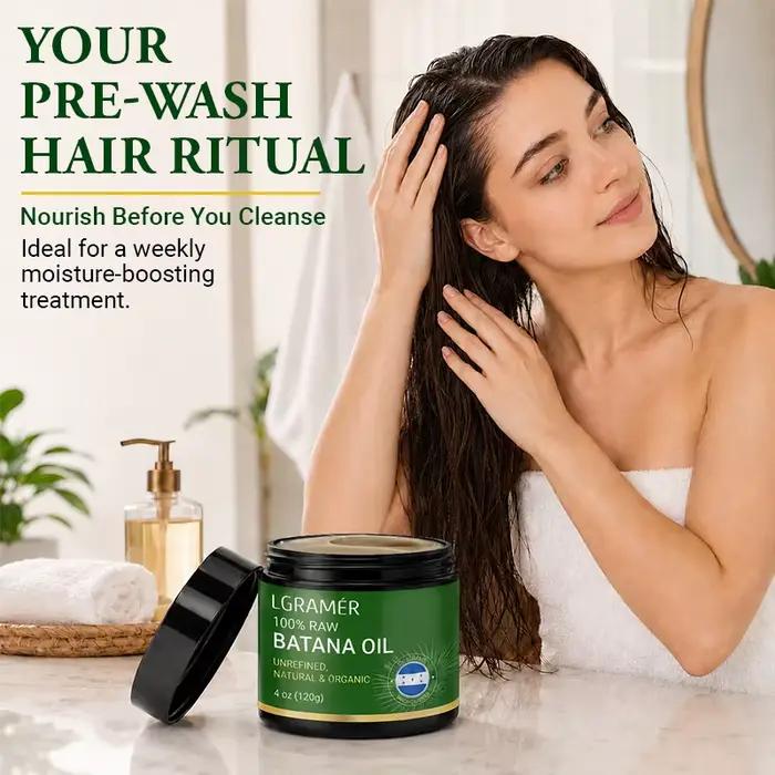 Huile de Batana 100% pure : nourrit, adoucit les cheveux secs, favorise un cuir chevelu sain, aide à donner un aspect plus lisse. Huile capillaire adaptée à tous les types de cheveux.
