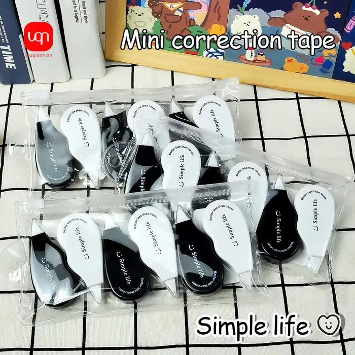 Mini ration courageuse noire et blanche de grande capacité pour étudiant, papeterie scolaire Kawaii, 6 pièces
