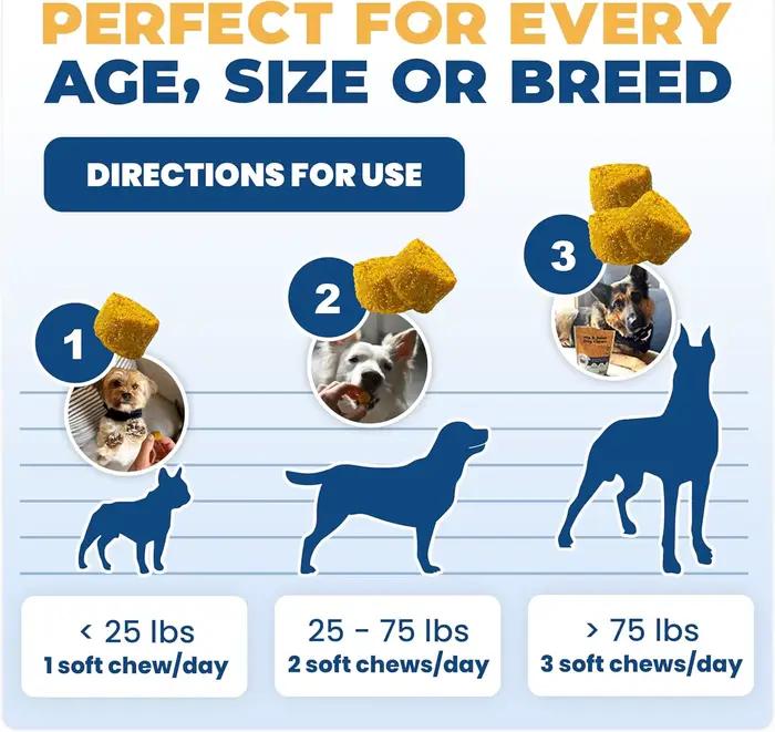Complément articulaire pour chiens, 50 comprimés à mâcher, collagène, glucosamine, chondroïtine, pour la santé canine, oméga 3, curcumine