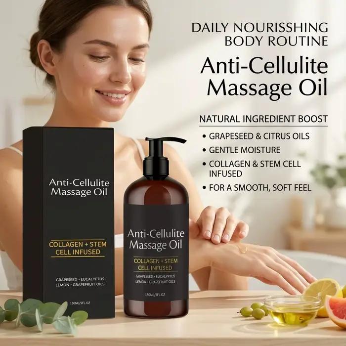 Huile Essentielle Revitalisante pour Massage, Détente Musculaire, Apaisement de la Peau, Éclaircissement, Amélioration de l'Élasticité Cutanée, Huile Hydratante au Collagène pour le Corps