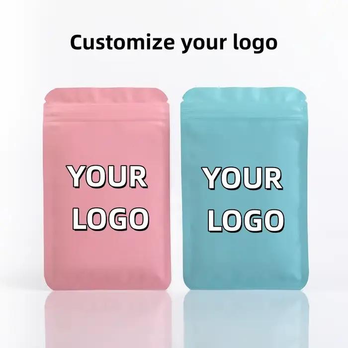 【Logo personnalisé】 100 pièces sac auto-scellant d'emballage de couleur