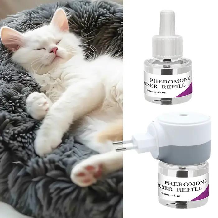 48ml 1 diffuseur 2 phéromones liquides apaisants stabilisation des émotions Anti-Stress chauffage électrique chat ensemble d'agent de phéromone apaisant