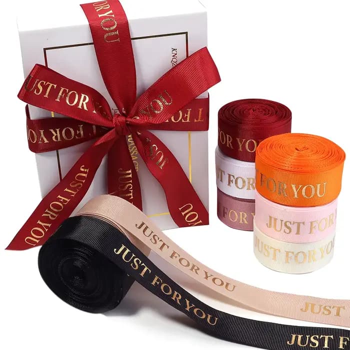 Rouleau de ruban en Polyester imprimé juste pour vous, 10 mètres/rouleau, rubans d'emballage de 25mm pour fête de mariage, décoration d'emballage cadeau faite à la main
