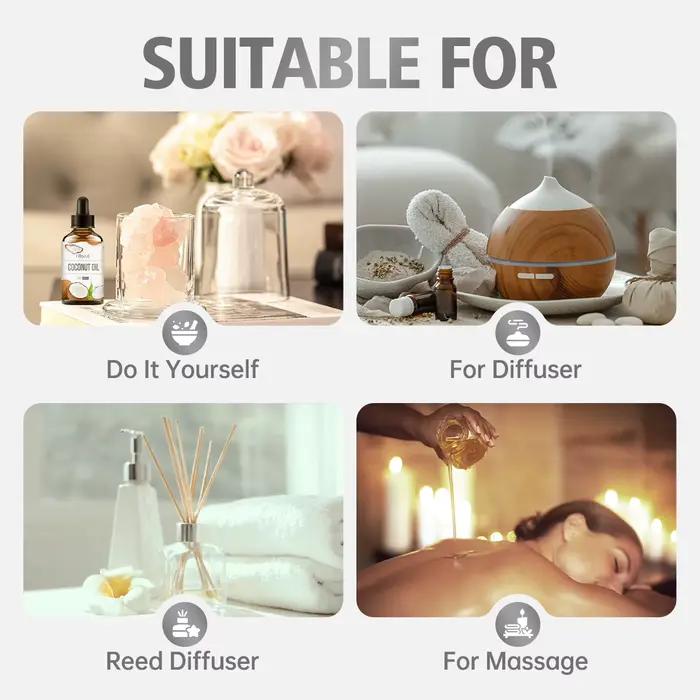 Huile essentielle de noix de coco adaptée au massage