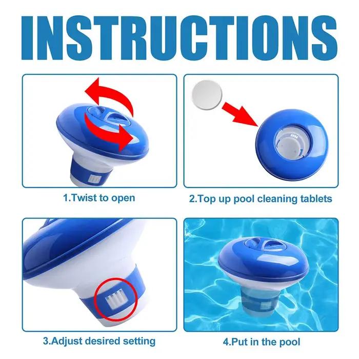 Distributeur de chlore flottant miniature réglable, durable pour piscines intérieures et extérieures, distributeur de chlore flottant