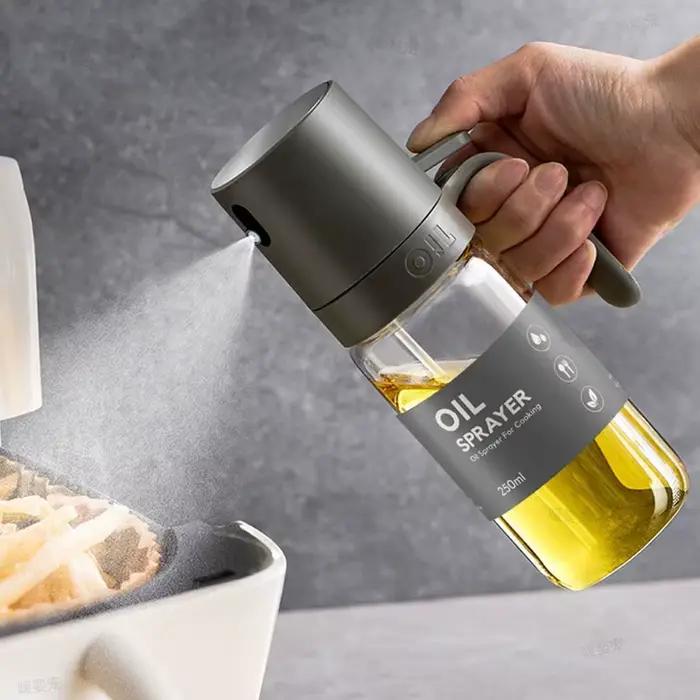 Pulvérisateur d'huile de cuisine 8,5 oz en verre – Distributeur d'huile d'olive pour la cuisson – Accessoire de cuisine