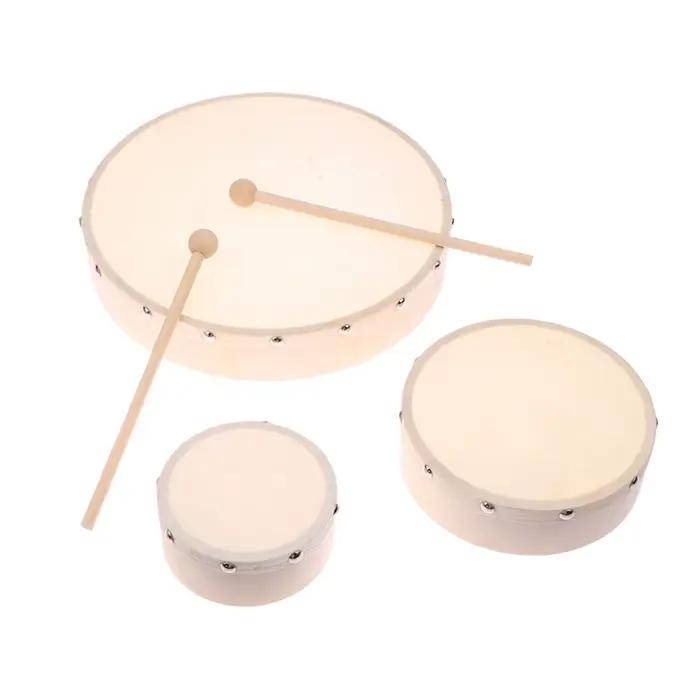 Tambours à cadre 4/6/7/8/9/10 pouces, tambour à main en bois avec baguette, jeu musical, jouet éducatif pour enfants, instrument de percussion
