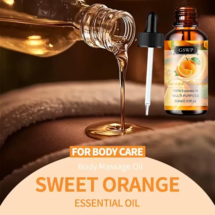 Huile essentielle d'orange douce 100% pure GSWP : Multi-usages pour le massage du visage et du corps