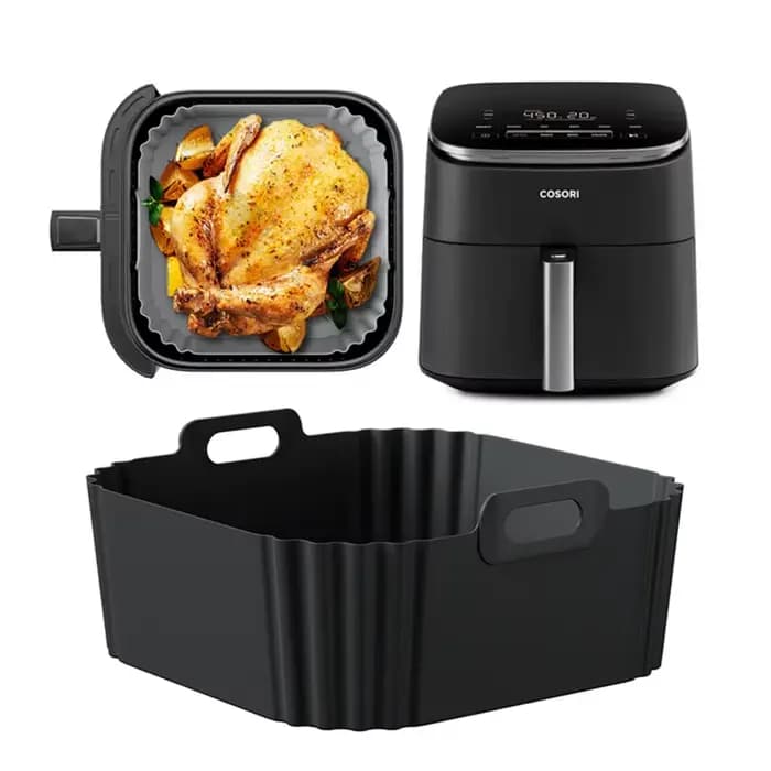 Doublures de friteuse à Air en Silicone de 22.5cm, panier antiadhésif réutilisable pour Ninja AF181 AF180 AF141 AF140 autres accessoires de friteuse à Air 5-8QT