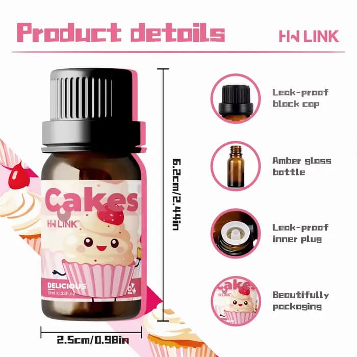 Huiles essentielles pour gâteaux 10 ml, fabrication de bougies, aromathérapie, humidificateurs, cadeaux, désodorisant pour voiture