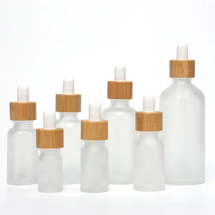 Flacons compte-gouttes huile essentielle pour soins cosmétiques de la peau 5ML-100ML récipient à Pipette en verre