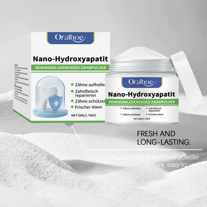 Poudre blanchissante pour les dents à l'hydroxyapatite, soin buccal professionnel, élimination des taches, pour des dents blanches, nettoyage, haleine fraîche, soins dentaires