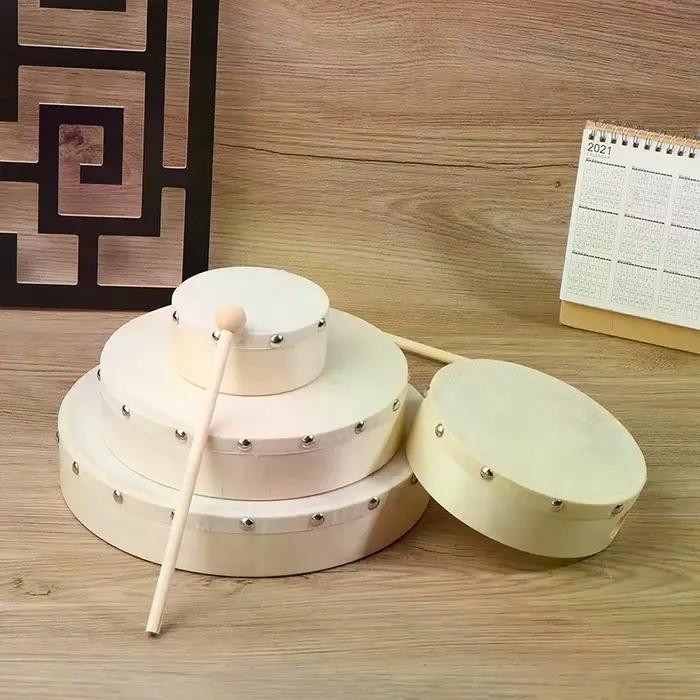 Tambours à cadre 4/6/7/8/9/10 pouces, tambour à main en bois avec ensemble de baguettes de tambour, jeu de musique, jouet éducatif pour enfants, Instrument de Percussion