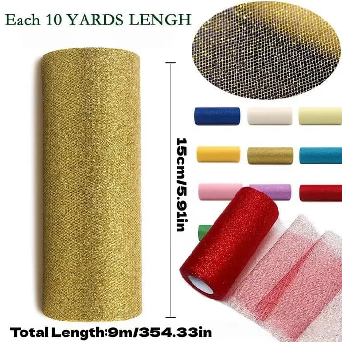 Rouleau de Tulle en tissu, 1 rouleau de 9.1m/360 pouces, décorations de fête de mariage, jupe en Organza, fournitures de fête et d'événements pour fiançailles ﻿