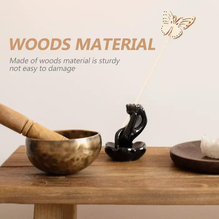 Lot de 10 bâtonnets diffuseurs papillon en bois pour aromathérapie