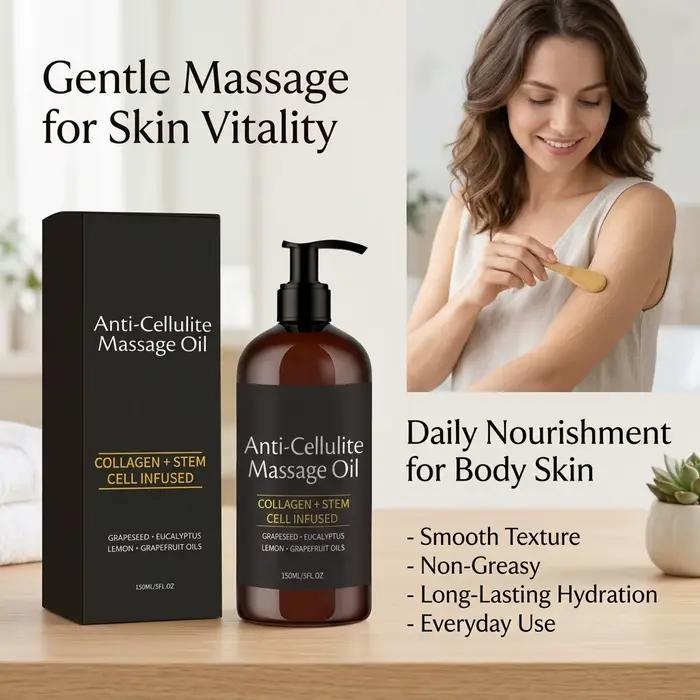 Huile Essentielle Revitalisante pour Massage, Détente Musculaire, Apaisement de la Peau, Éclaircissement, Amélioration de l'Élasticité Cutanée, Huile Hydratante au Collagène pour le Corps