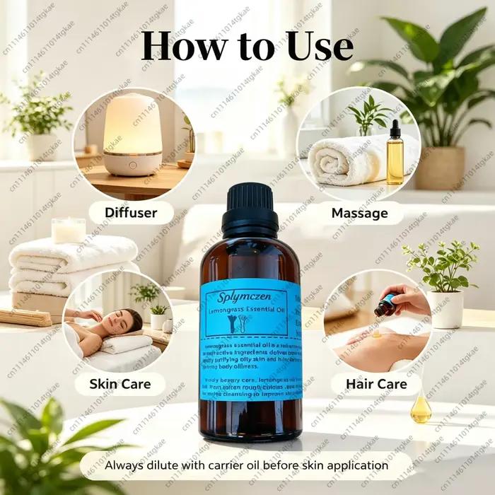 Huile essentielle parfumée naturelle à la citronnelle, matière première multi-usage pour savon fait main, bougie, diffuseur à bâtonnets, parfum d'ambiance maison