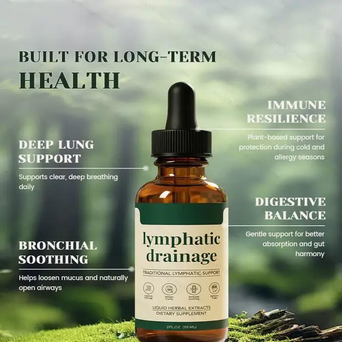 Gouttes de drainage lymphatique 59 ml – Formule naturelle à base de plantes pour l'élimination des toxines, le soulagement des gonflements et le soutien lymphatique – Soin liquide doux