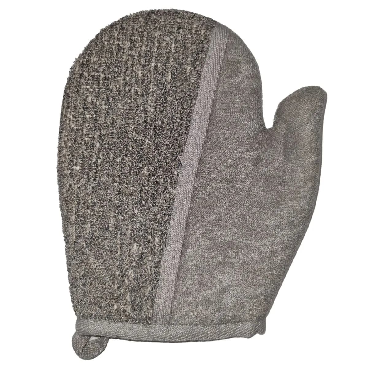 Bamboo & Linen Bath Glove  - Charcoal