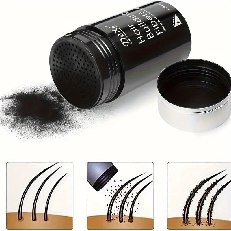 Poudre de fibres DEXE 22g : Fibers de renforcement capillaire pour cheveux plus complets, idéales po
