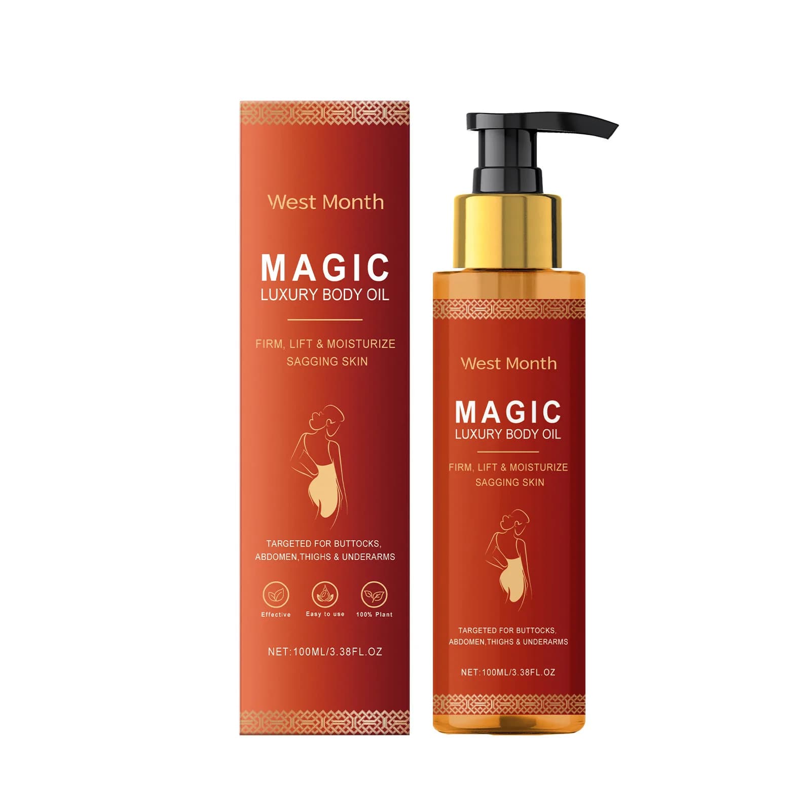 Huile Corporelle Raffermissante Luxe Magique Hydratation Profonde Adoucit Raffermit la Peau Soin Mas