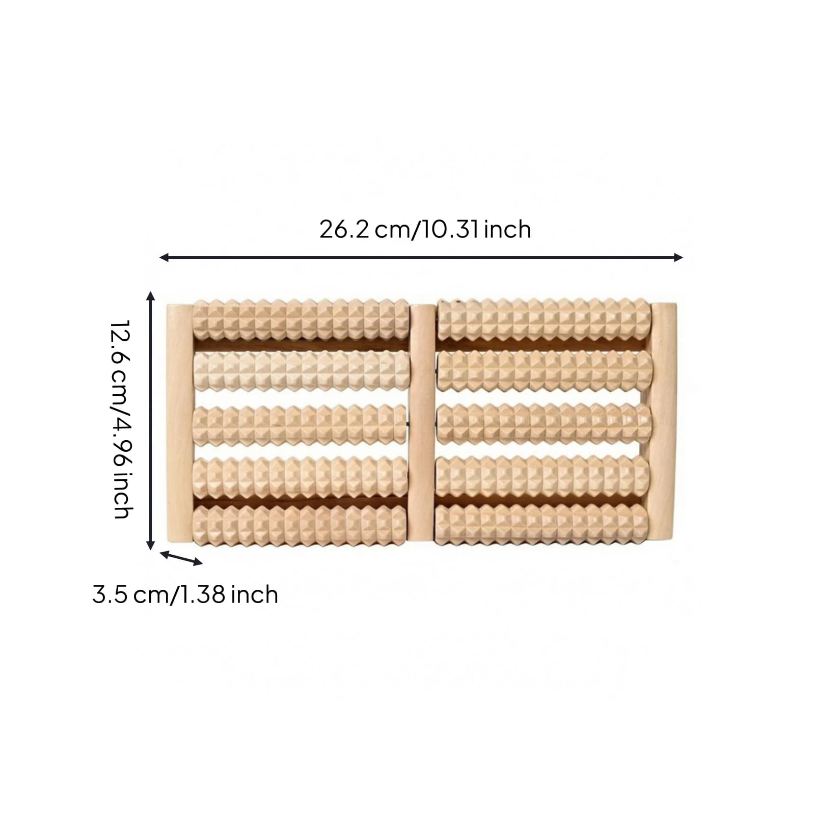 Planche de massage des pieds en bois texturé – Rouleaux de massage pour la santé des pieds, pour fem