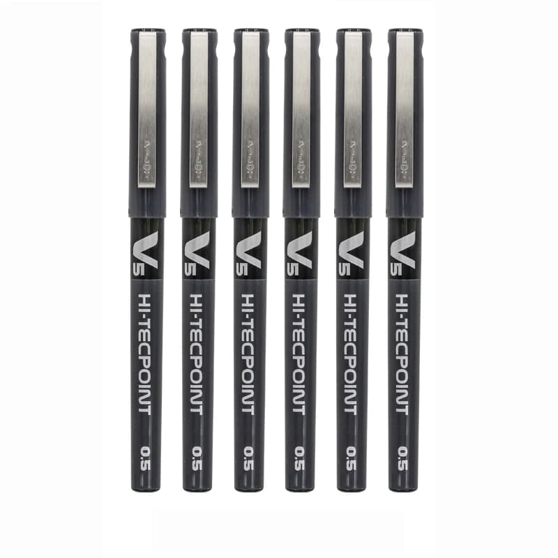 Stylo à bille liquide droit Pilot V5 Hi Tecpoint, grande capacité, encre à séchage rapide, pointe d'