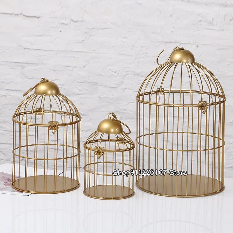 Cage à oiseaux en fer rétro européenne, support à fleurs, décoration extérieure de balcon, fournitur