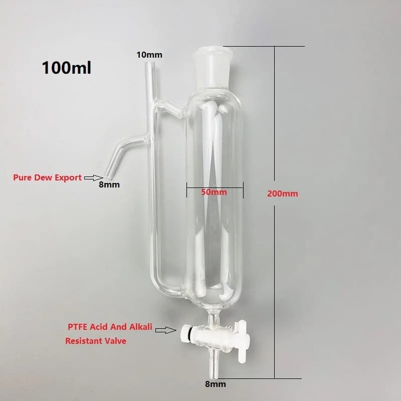 Extracteur d'huiles essentielles en verre, entonnoir séparateur de rosée pure, bouteille de tube sép