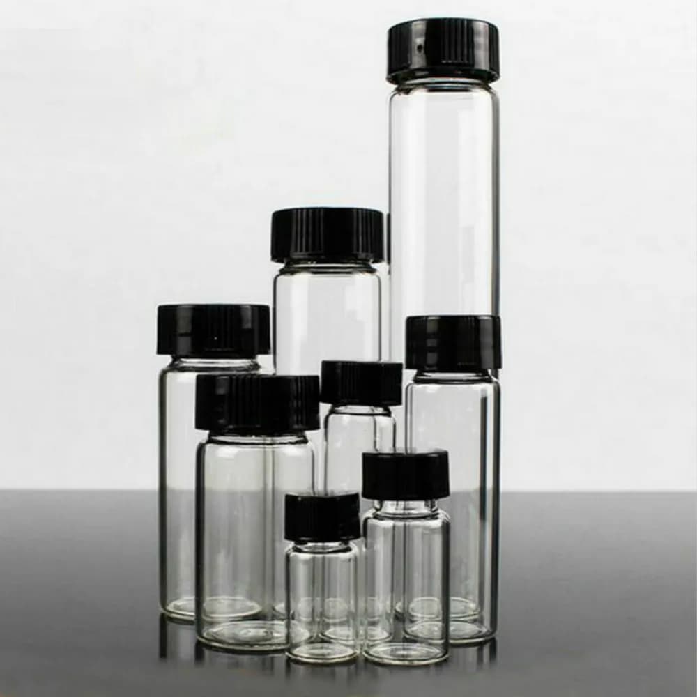 Flacons d'échantillons en verre transparent de 3 ml à 50 ml, flacons d'huile essentielle, flacons de