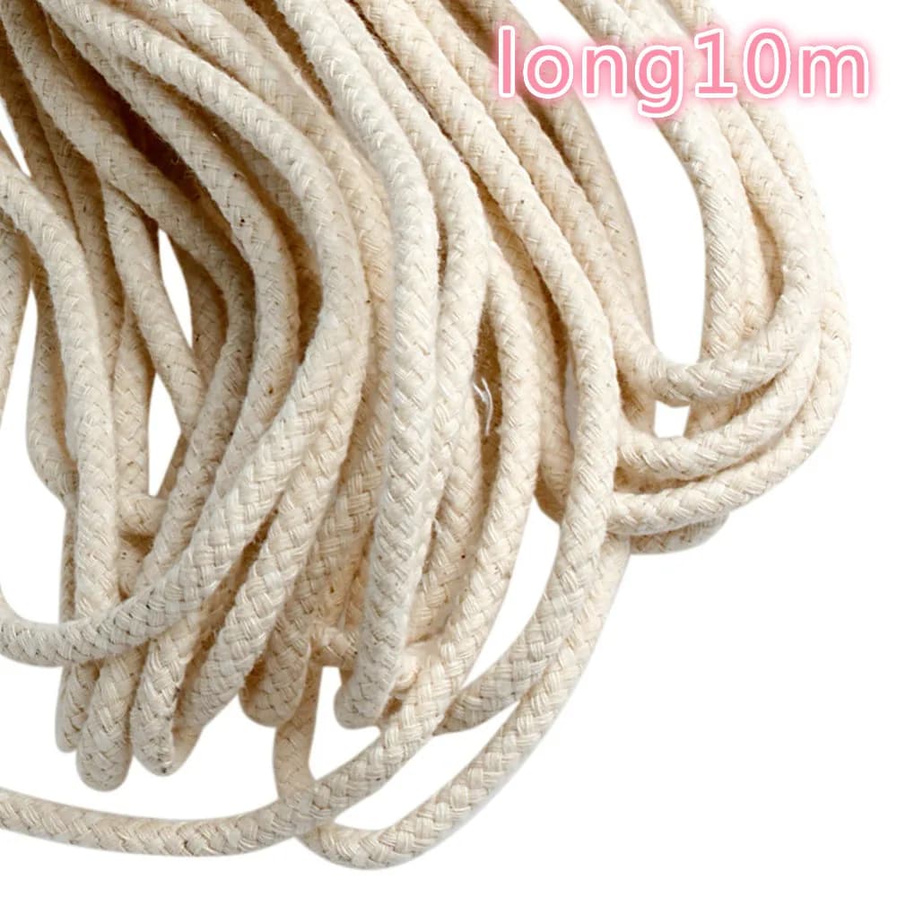 Longueur 10 m/diamètre 4mm lampe à huile ronde en coton brûleur de mèche à huile mèche à alcool cord