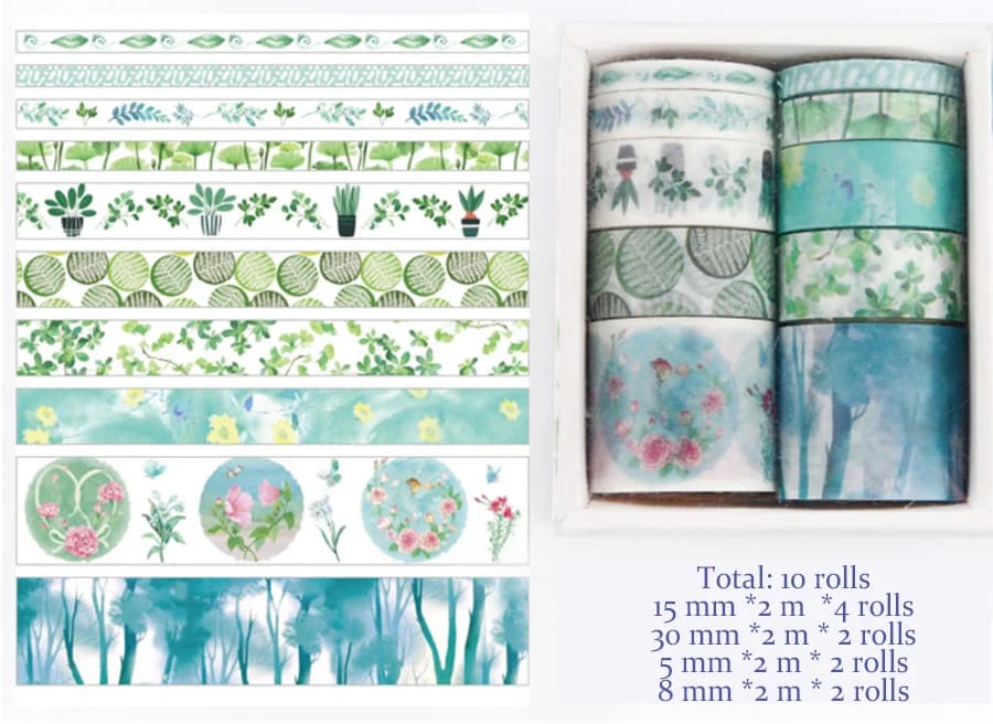 10 rouleaux de ruban Washi saisons, matériel de Scrapbooking, autocollant d'emballage cadeau pour Jo