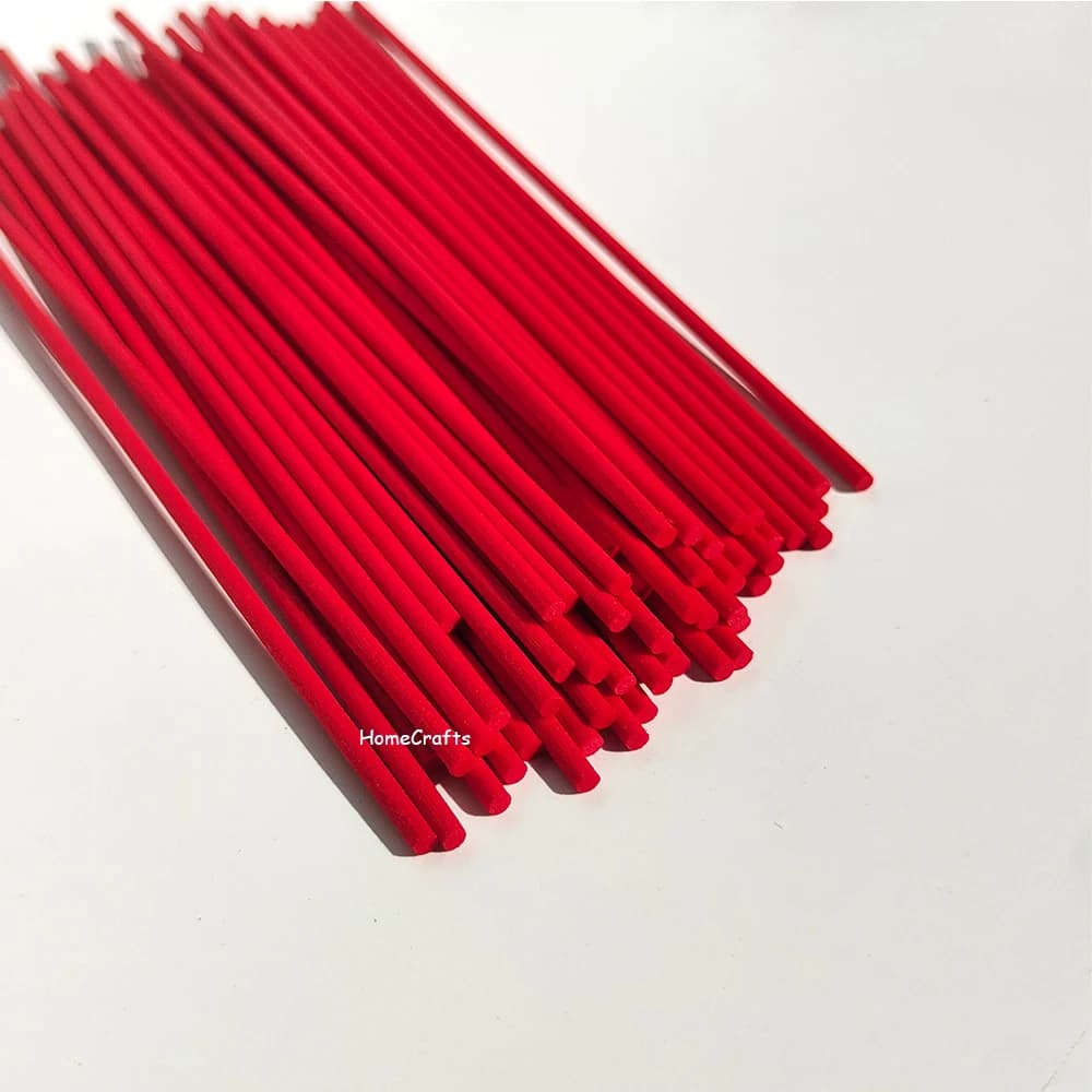 Bâtonnets de rechange pour diffuseur d'huiles essentielles en rotin rouge 3mmx22cm, extra épais, en 
