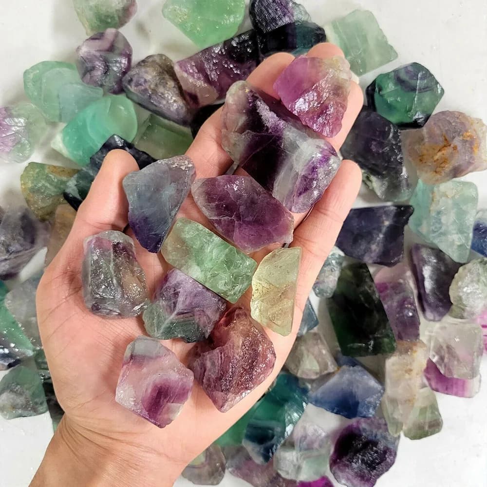 CitroRough Coal Fluorite Arc-en-ciel Brut Naturel, CitroGemstones de Guérison, Spécimens de Collecti