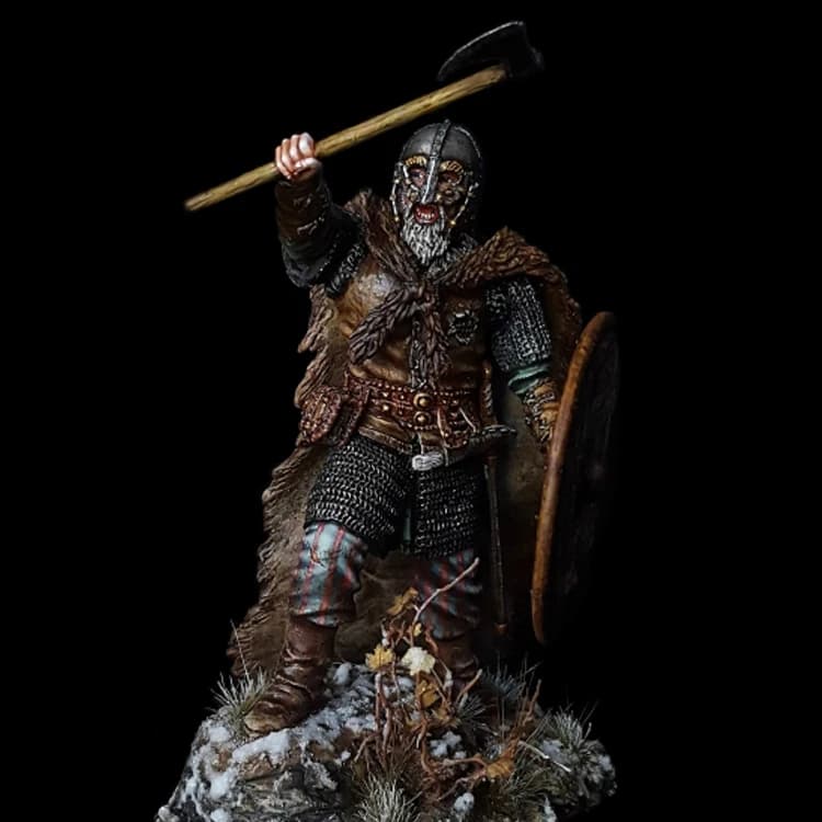Figurine viking en résine GK, personnages de guerre des prHub, kit non assemblé et non peint, 1/24