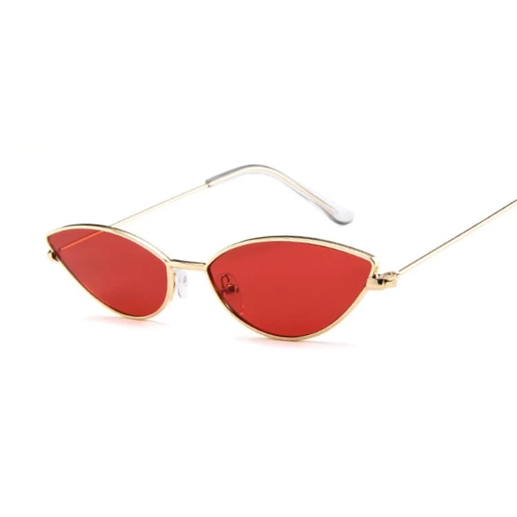 Mignon Sexy oeil de chat lunettes de soleil femme rétro petit noir rouge rose Cateye lunettes de sol