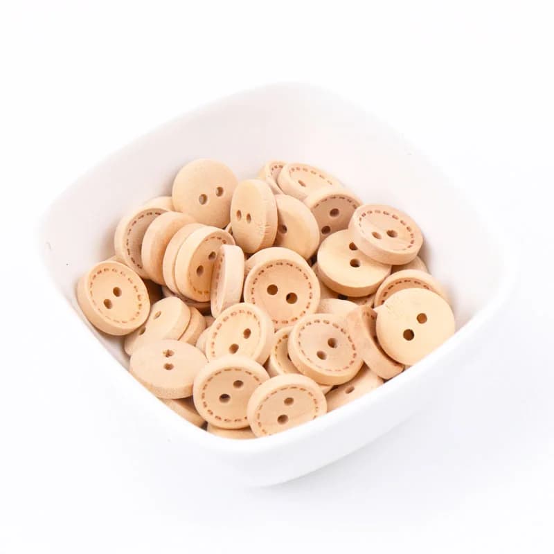 Boutons ronds en bois pour accessoires faits à la main, couture de vêtements, décoration, artisanat 
