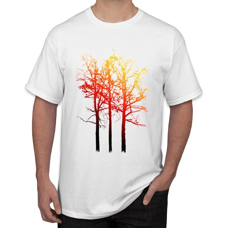 TEEHUB – T-Shirt manches courtes col rond pour homme, décontracté, Hipster, à la mode, avec arbre de
