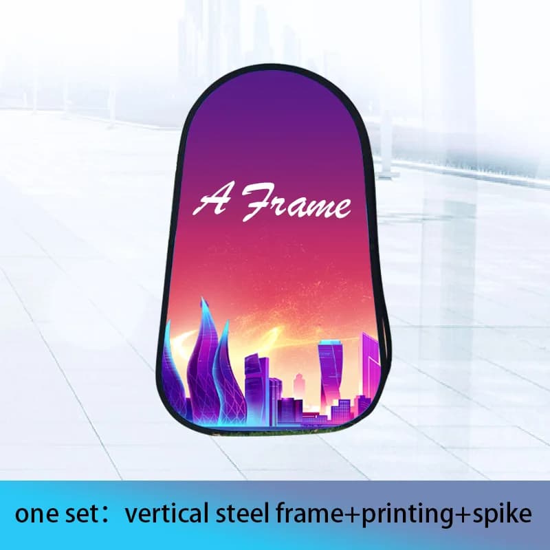 Bannière Pop-Up à Impression Graphique Personnalisée, Cadre Ovale Vertical en Forme de Haricot A, Af