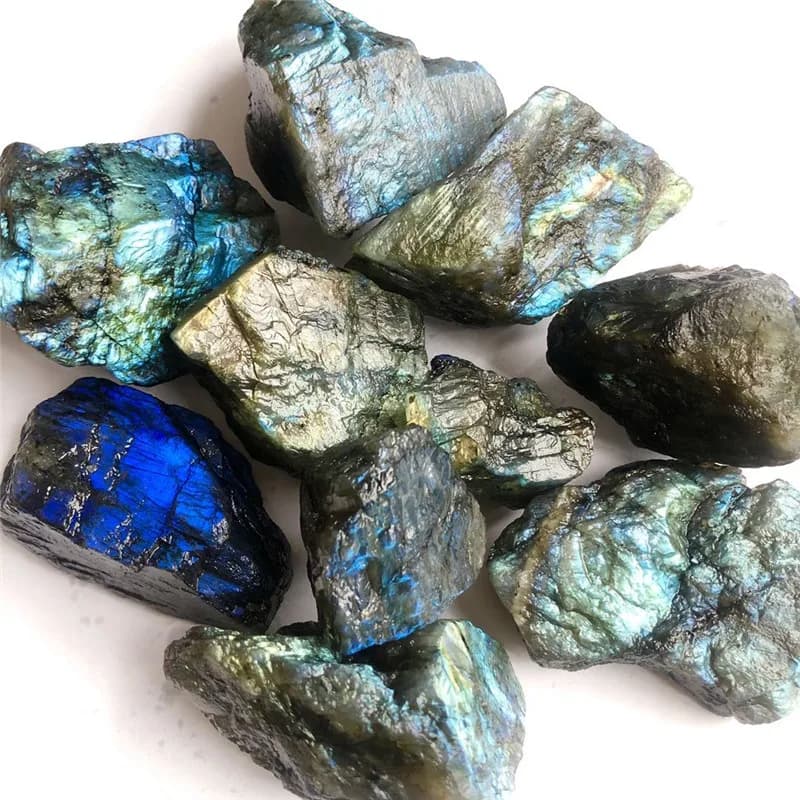 Pierre brute en cristal de Labradorite naturelle colorée, pierre de lune brute, pierre de guérison, 