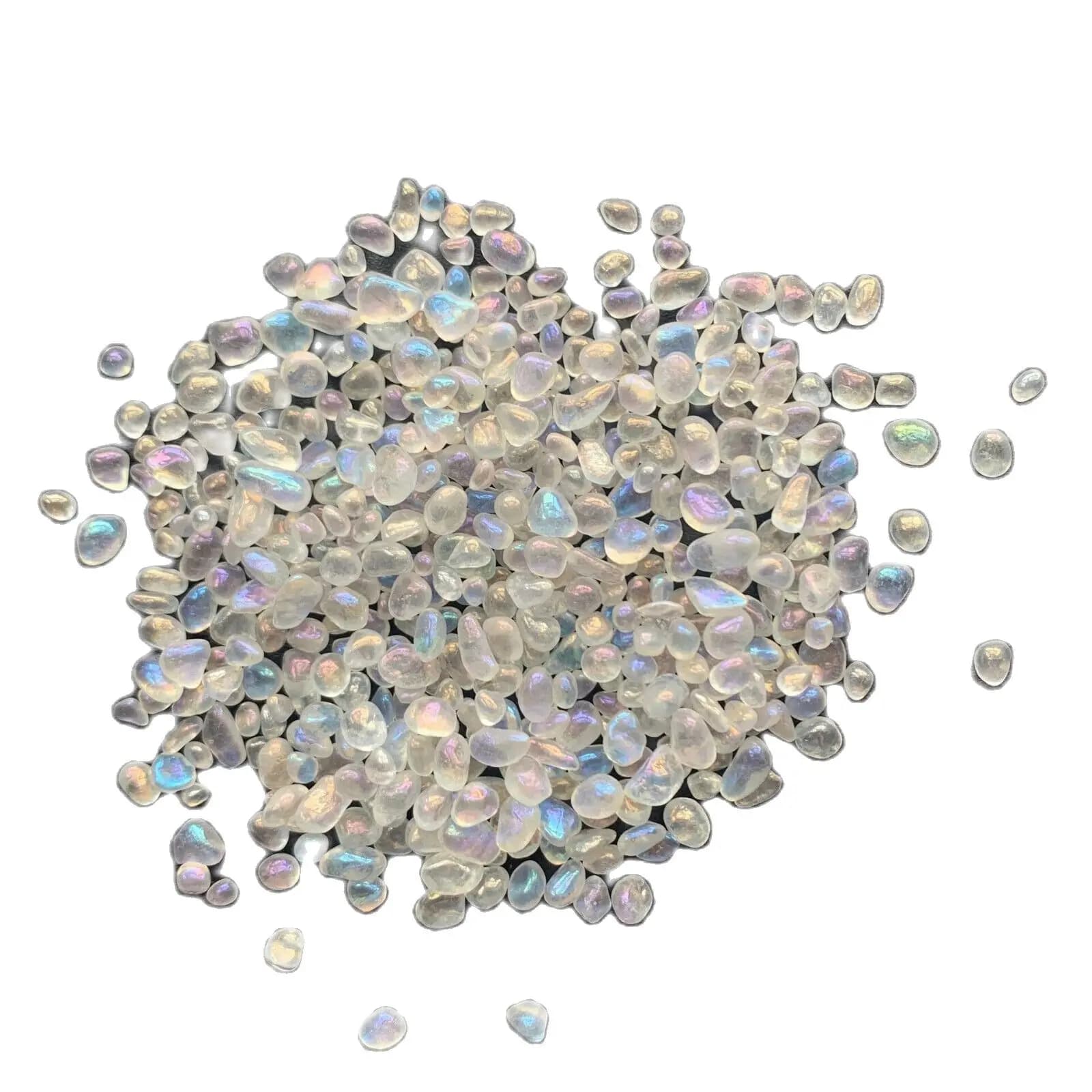Clip de quartz Angel Aura, copeaux roulés, pièces concassées en pierre, charbon de forme irrégulière