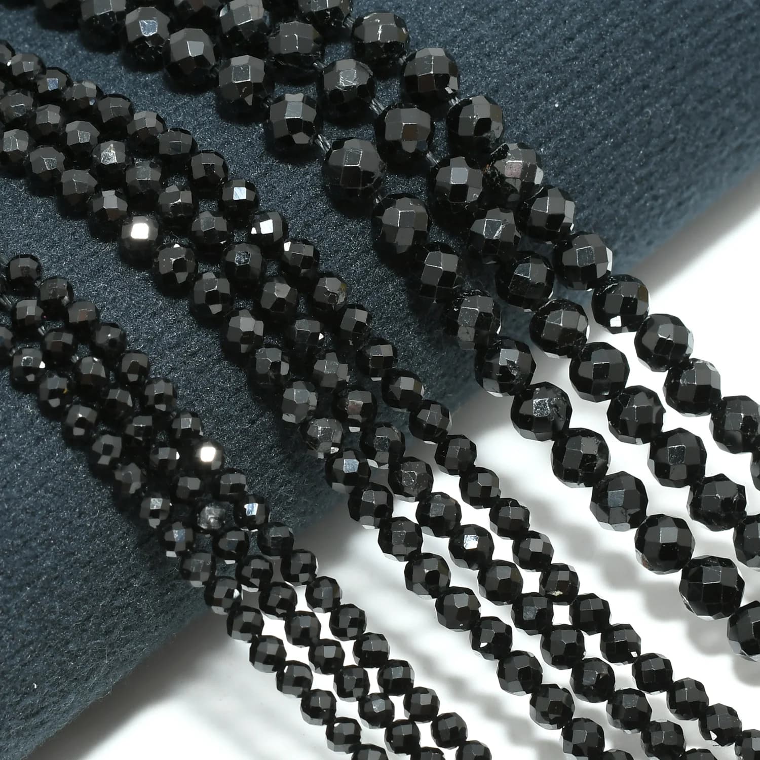Tourmaline noire naturelle à facettes, perles rondes adt, 2mm,3mm,4mm