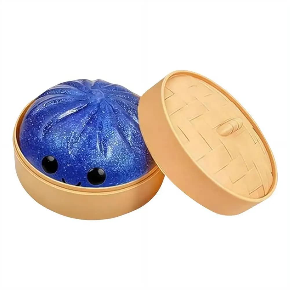 Jouet Squishy en forme de Boulette Vapeur Arc-en-ciel, Design Mignon et Adorable, Anti-stress, Doux 