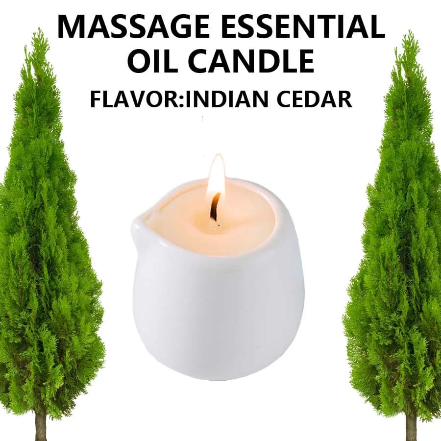 Bougie de massage en céramique à l'huile, parfum boisé cèdre indien, à faible point de fusion, pour 